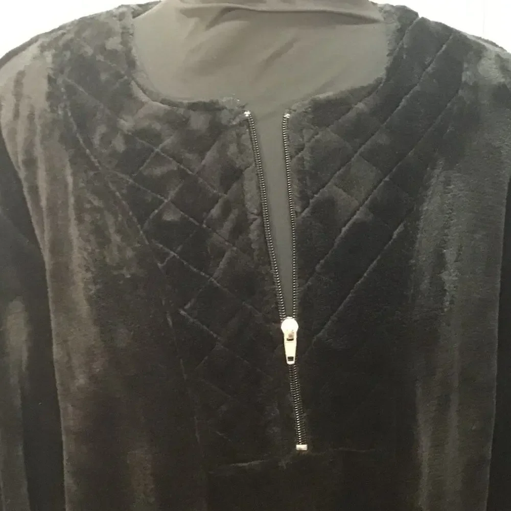 NWOT CONCIERGE COLLECTION Black Full Length Cozy Robe - Size Medium/Large - Picture 4 of 5